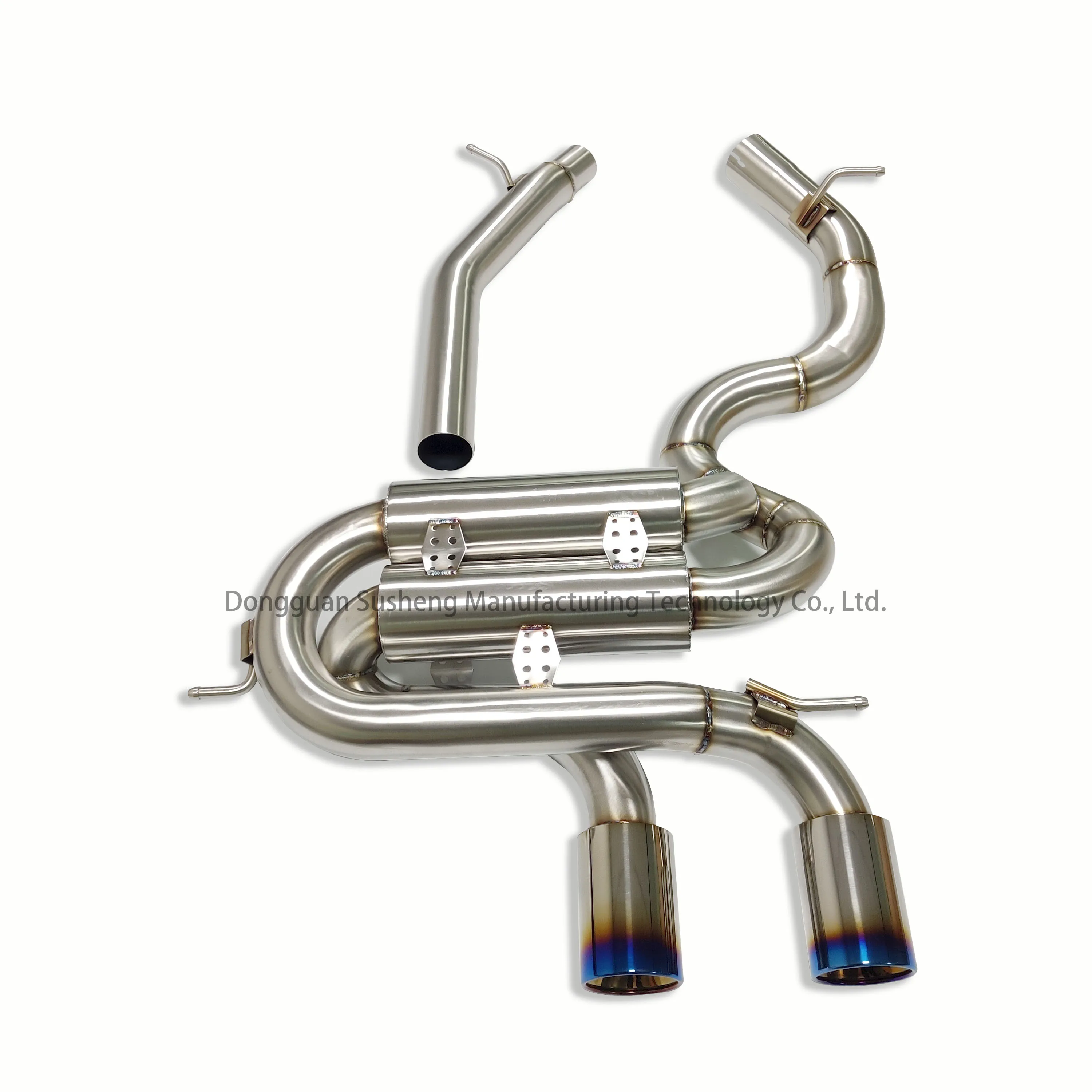 Exhaust system auto performance parts Golf 6R MK6 stainless steel Exhaust back muffler with mirror finish Burning blue