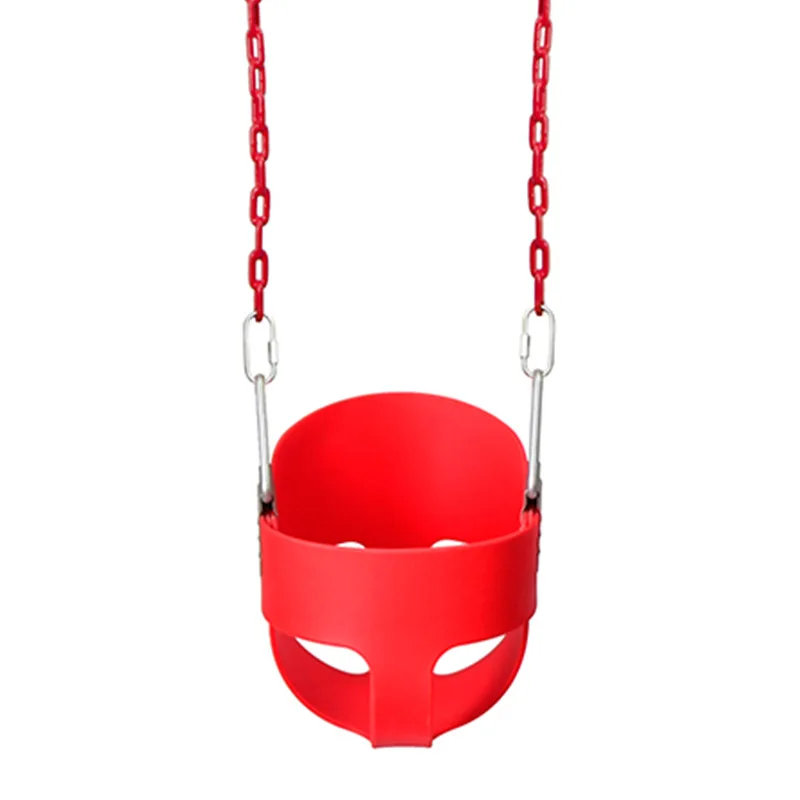 New Colorful Safe Eva With Chains Outdoor Play Kids High Back Baby Cradle Full Bucket Swing Seats
