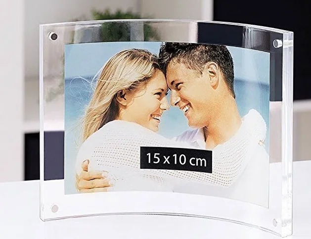100% Hand Made Pure Acrylic Magnetic Curved Custom Glass Photo Frame With Multi Colors For Display