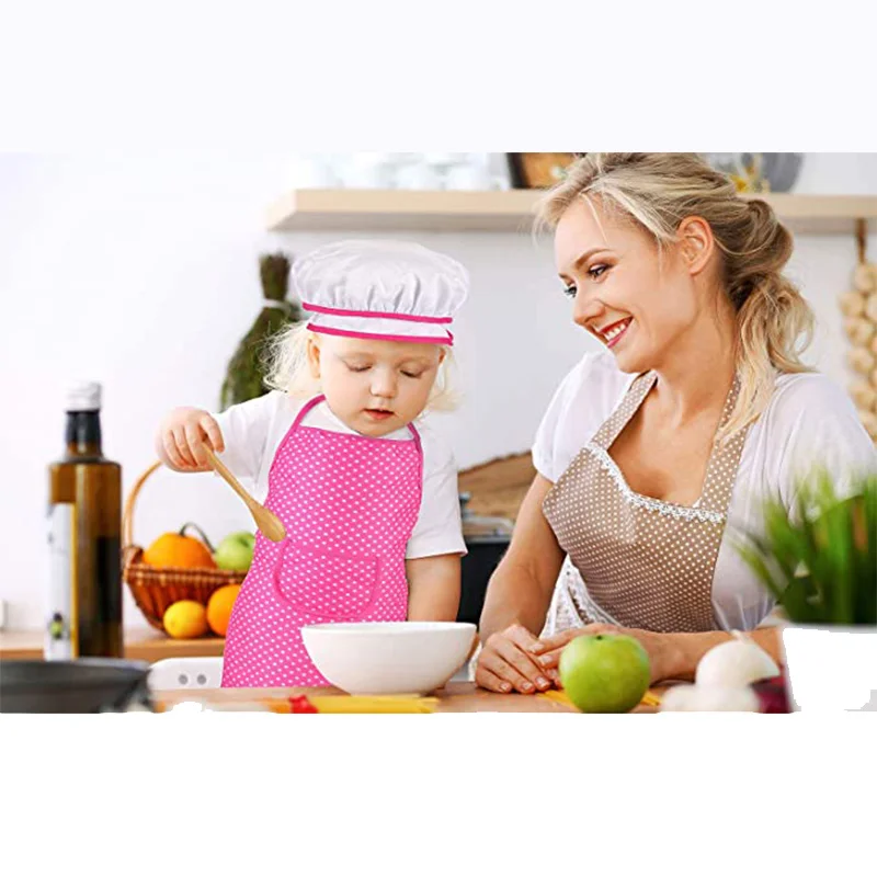 2020 manufacturer kids cooking and baking kitchen apron set toys playful chef for gifts