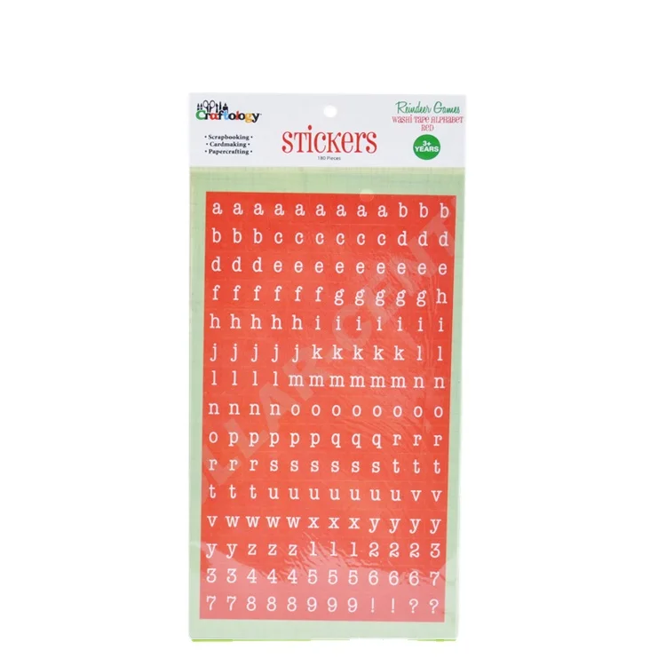 DIY best washi tape alphabet red paper sticker