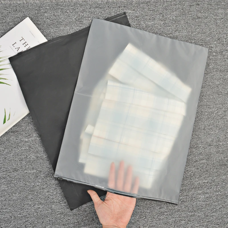 eco reusable apparel garment packaging for clothing plastic eva slider matte zip lock t shirt frosted zipper bag custom printed