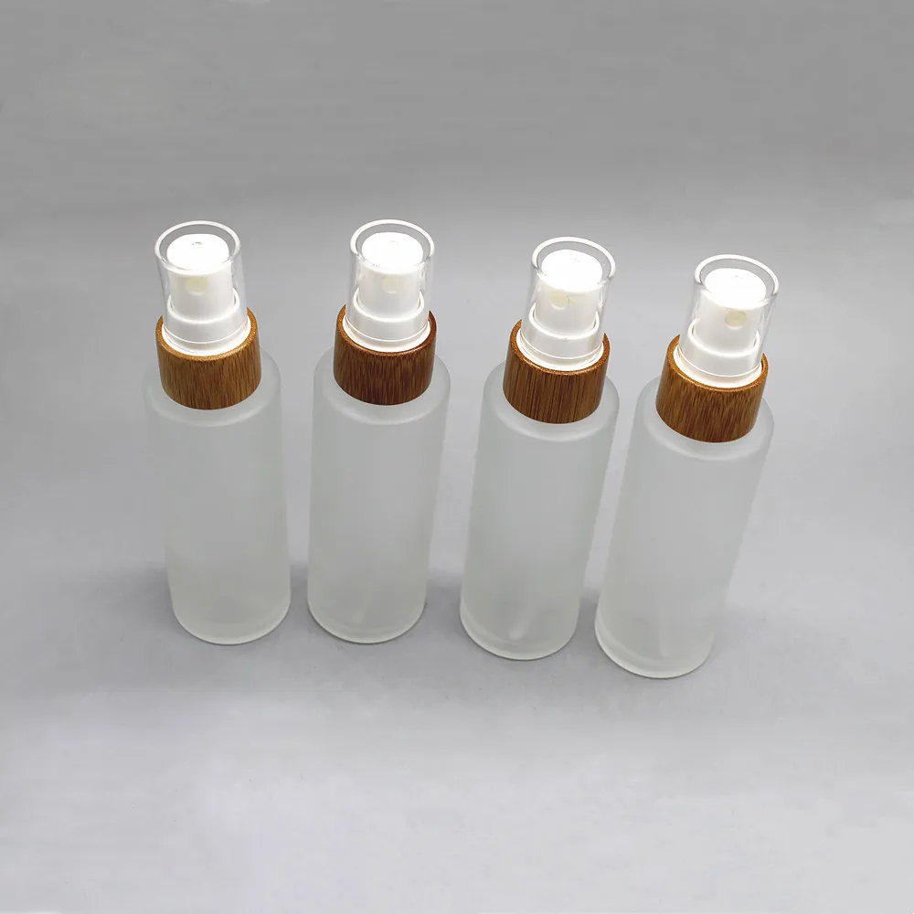 Yuyao Factory Vintage Atomiser Elegant Wood Cap Frosted Room Mini Body Spray Bottle
