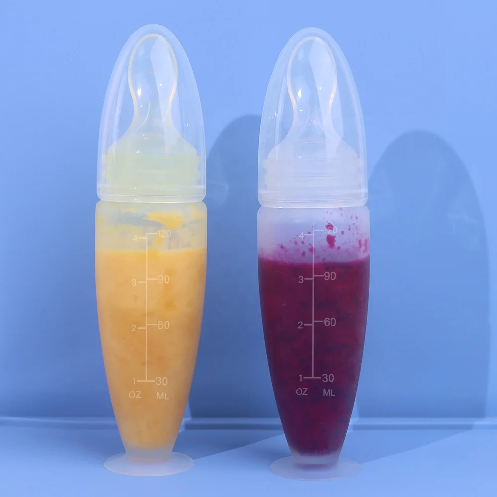 Оптовая Продажа 100% полная силиконовая бутылка для кормления фруктов пустышка ложка ребенка