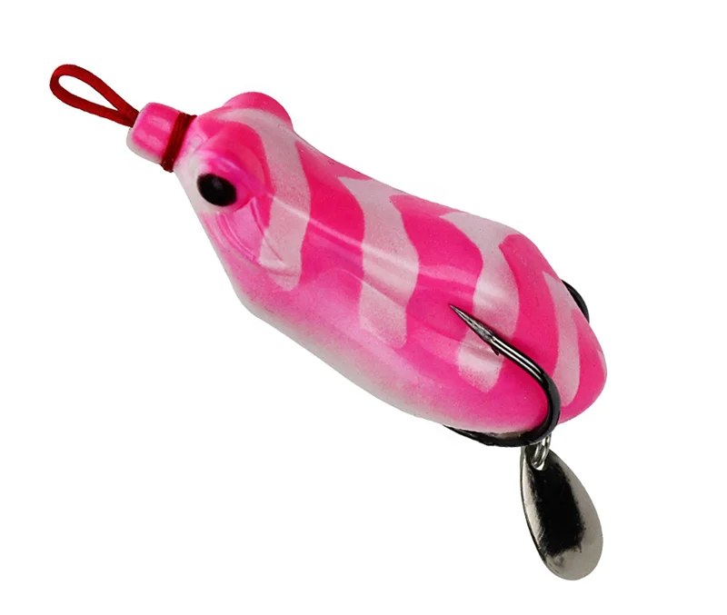 Topwater Frog Whopper Plopper Fishing Lures Hard Artificial Bait with Rotating Soft Tail Pike Fishing Tackle Lure