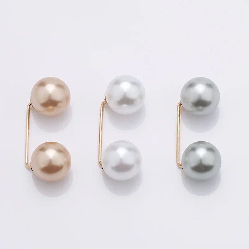 Safety Pins Fashion Pearl Brooch Anti-Exposure Neckline Sweater Pin Clips for Women Girls Brooches Jewelry Clothing Decorations
