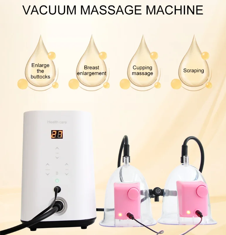 Vacuum Massager Vacuum Butt Lift Machine for Breast Enlargement Buttocks Suction Cups Pumps Therapy Cupping Body Chest Massager