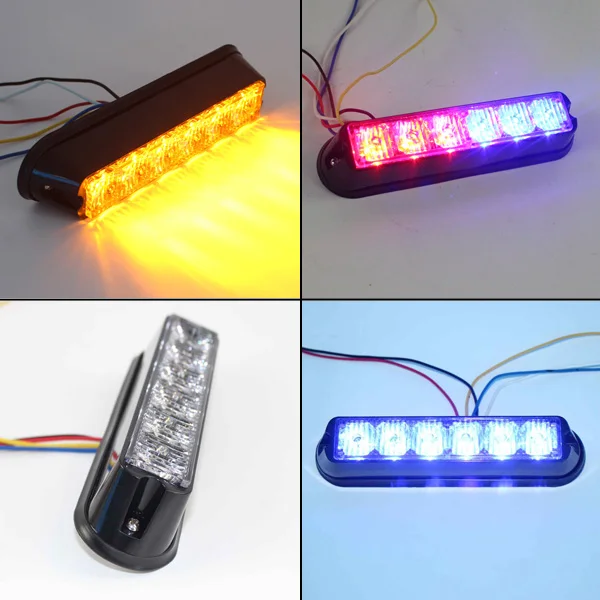 Factory 6w 18W 12v Led Surface Mounting Police Ambulance Vehicle Lighthead Led Amber Strobe Warning Flashing Light