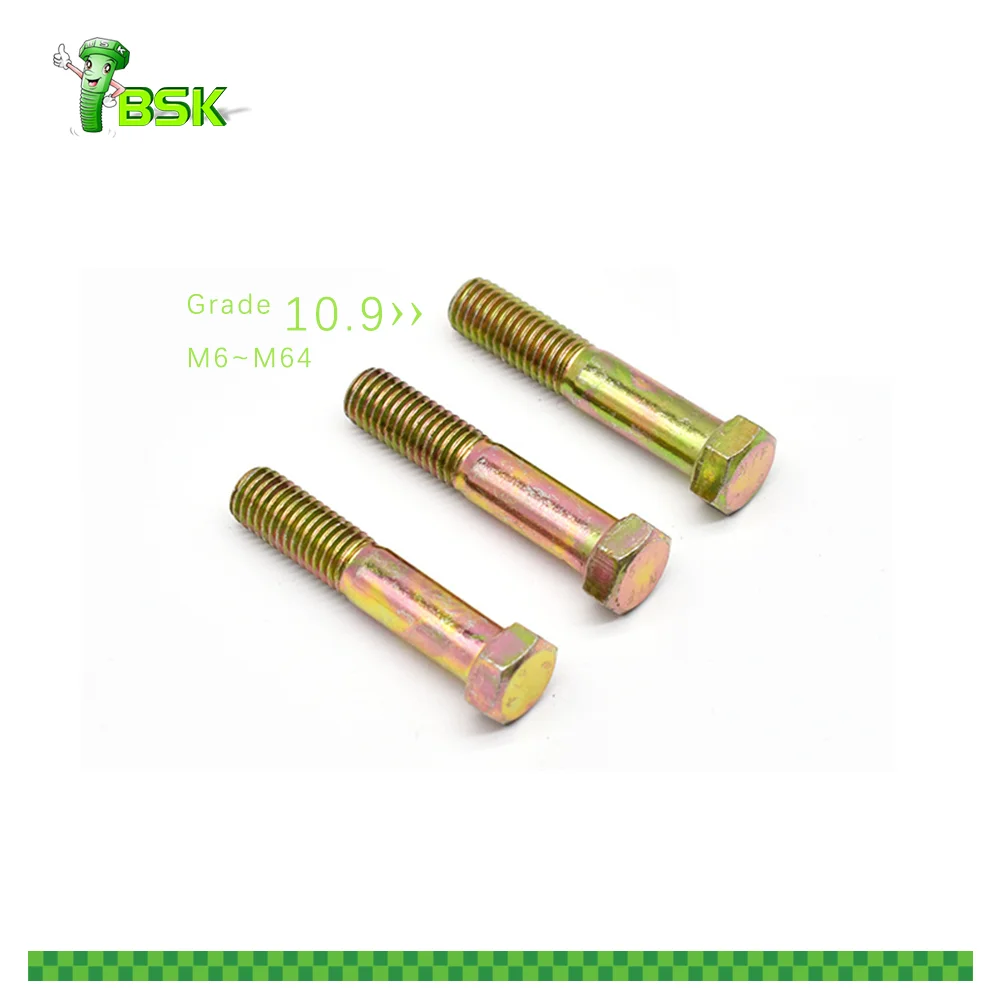 Asme B18.2.1 Grade 5 8 Hex Bolt And Nut Black Class4.8 8.8 10.9 12.9 Screws