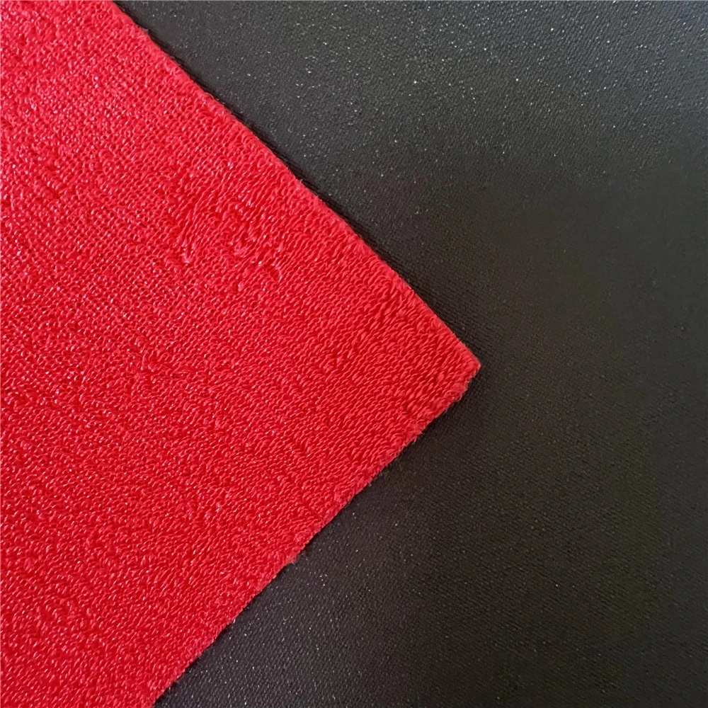 UOO Manufacturer 3mm Black CR Embossed Sharkskin Neoprene Long Terry Mercerized Loop Brush Neoprene Fabric for Orthopedic Items