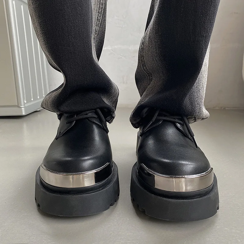 UP-4430r British Style Casual PU Leather Shoes Formal Business Rubber Thick Sole Dress Shoes for Men Spring Summer