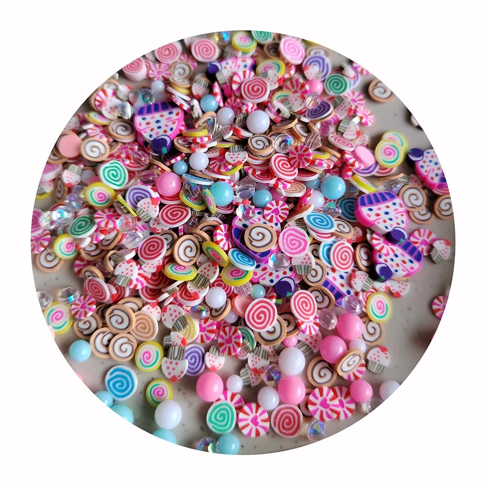 500g Valentines Love Heart Polymer Clay Sprinkles Pink Red Love Heart Clay Slices Beads for Nails Decor Slime Accessories