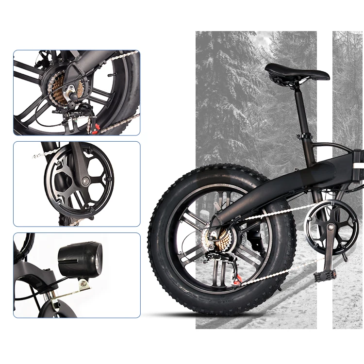 New ASKMY e206 Fat Tire Folding Bicycle  Electric Cycling For Man 350W  Brushless Motor EBike 3 Drive Mode Adult Electric Bike