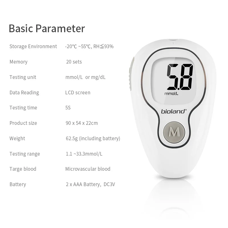 Non invasive blood glucose meter accu check glucometer manufacturer diabetes testing kit home use