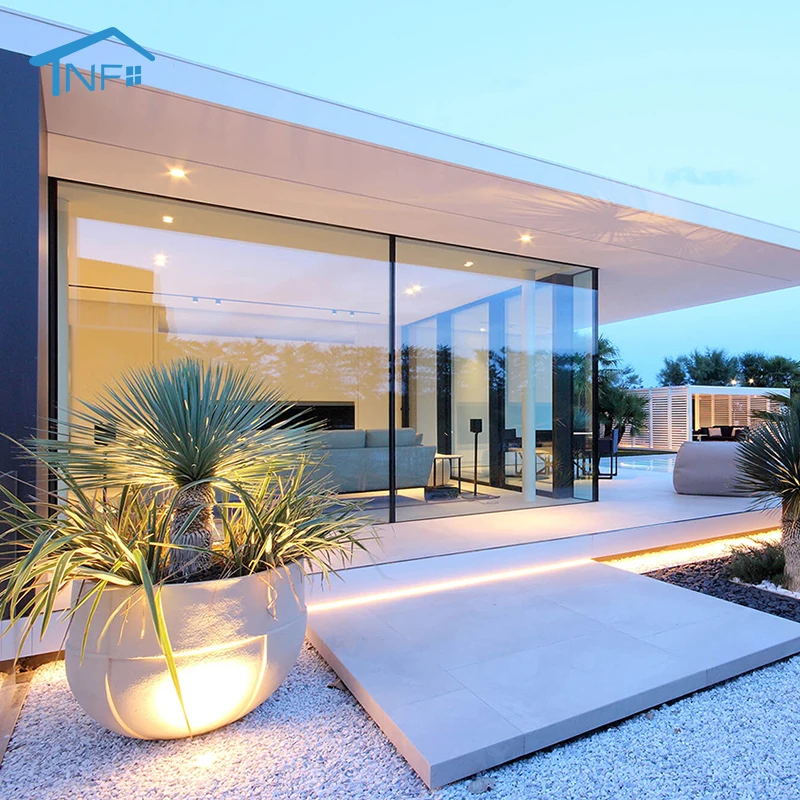 Fashionable Factory wholesale Heavy Duty Waterproof Noiseless Patio Backyard Customized Aluminum Glass Sliding Door
