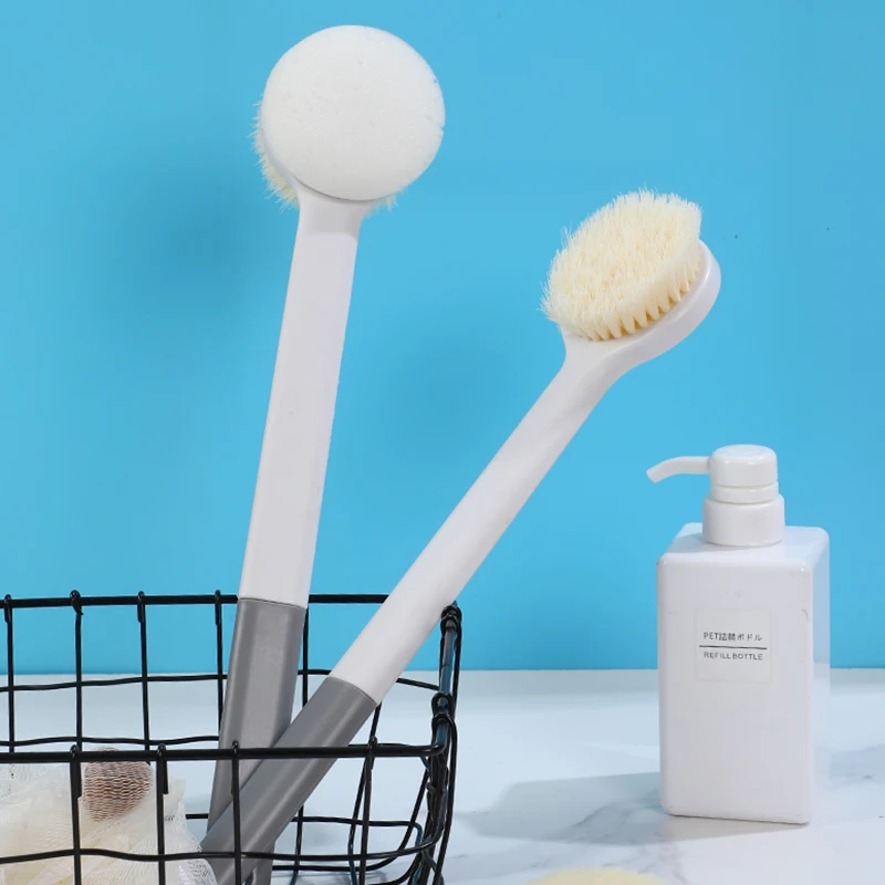 two-sided  PP Bath Body Shower Cleaning Tool Eco-Friendly Scrub Brush with Long Handle Soft Bristles Car Wash Baby Care