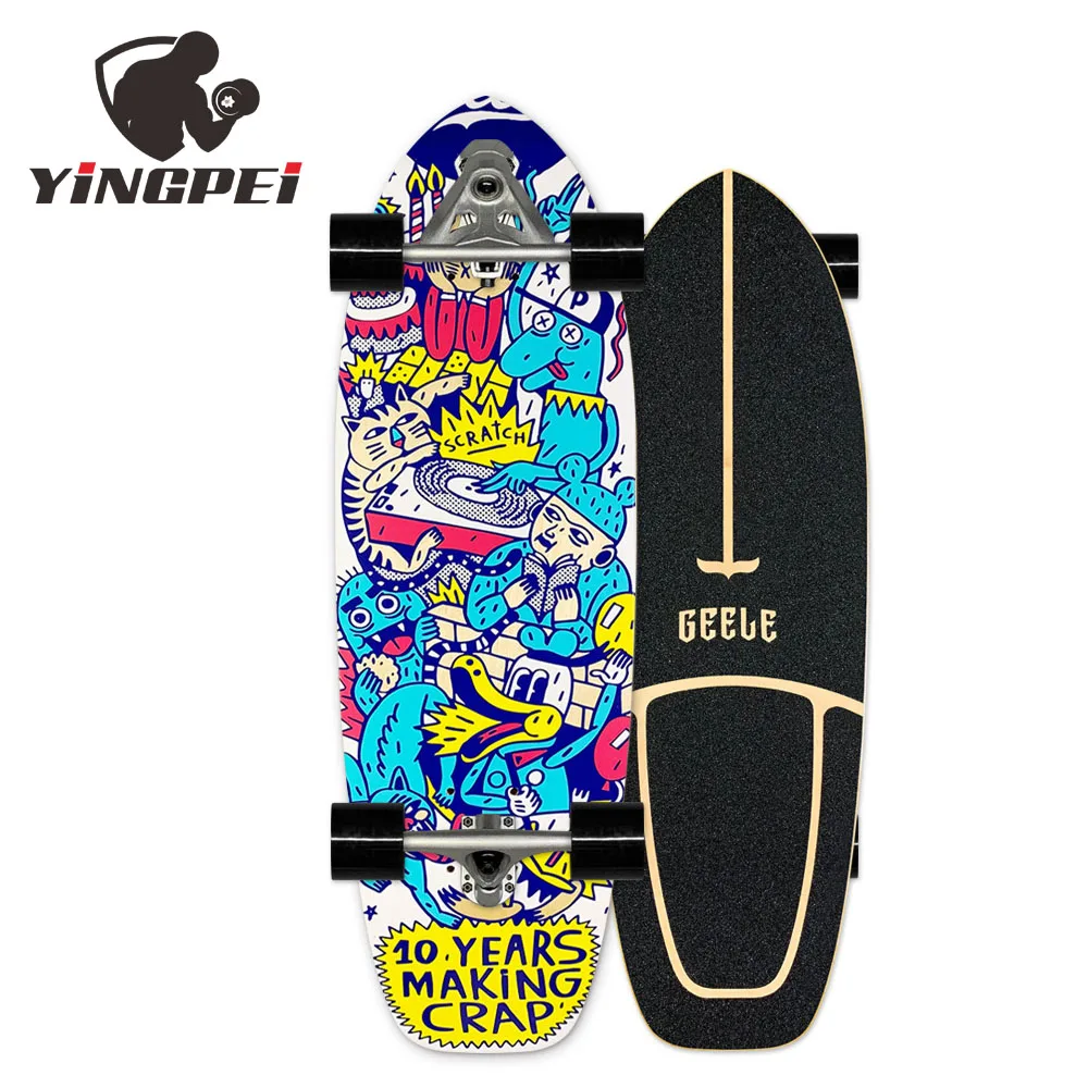 
7Layer Canadian Maple Deck 4 Wheels Surf Carving Cruiser Skateboard With CX7 Surfskate For Adults 