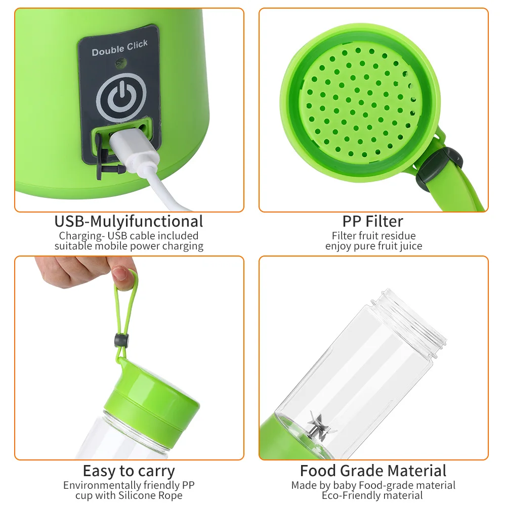 
rechargeable portable smoothie blender 400ml Mini usb rechargeable personal portable blender/blender fruit juicer 