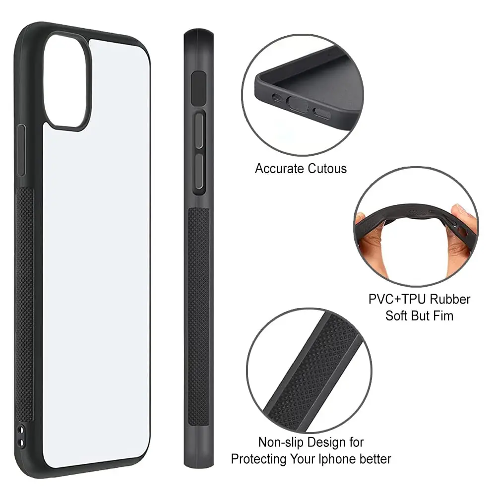 Wholesale 2D Tpu Pc Sublimation Mobile Blank Phone Case Blanks Cover Sublimation Phone Cases For Iphone 11 12 13 14 Pro Max