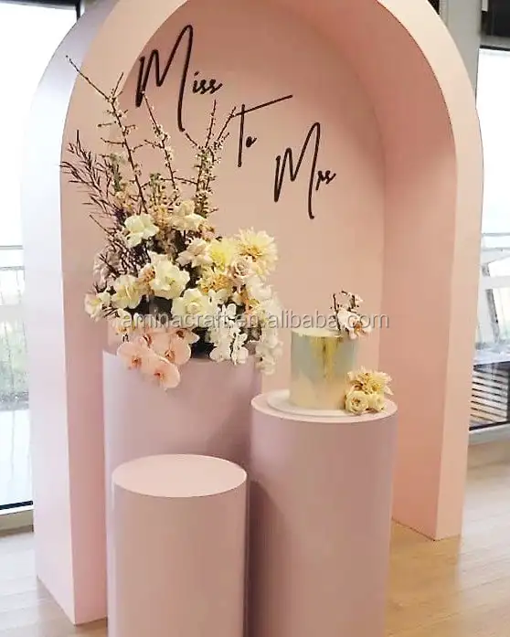 Amina Craft acrylic pink arches backdrop for decoration backdrop arch