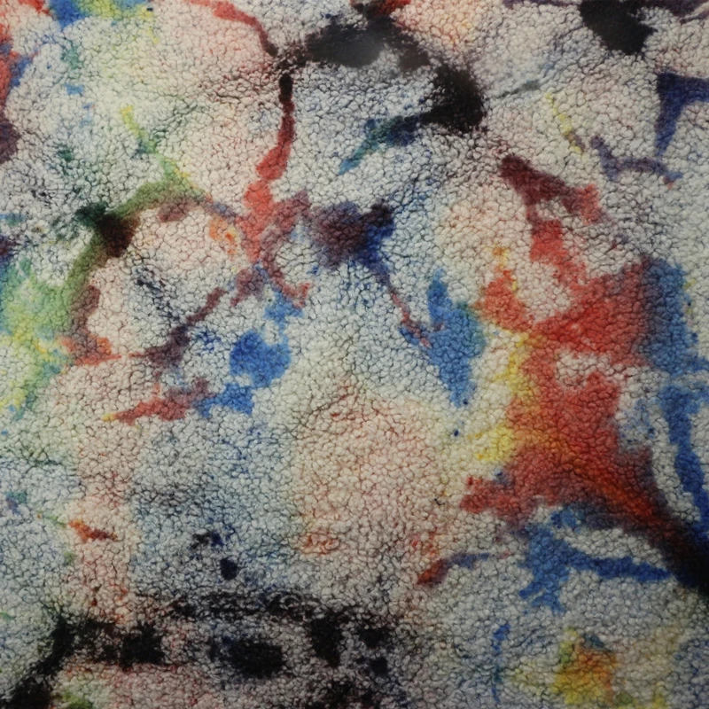 Polyester Giant Teddy Bear Sherpa Fleece Fabric Handworrk Plush Tie Dyed Fake Faux Fur Sherpa Fleece Fabric for Coat Garment Toy