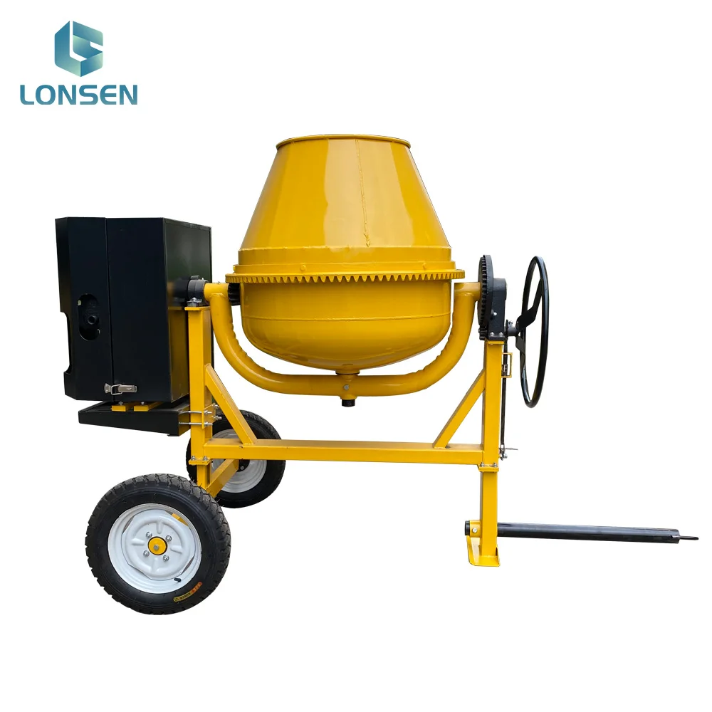 2 wheels gasoline diesel electric movable concrete mixer