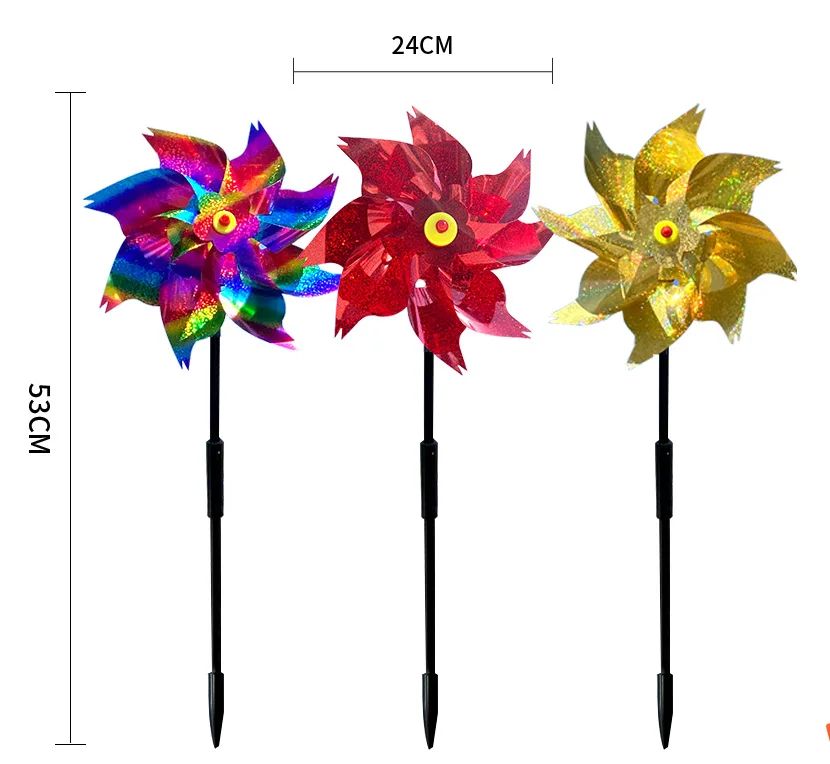 Eco-friendly Garden Decor Flower Polyester Fiberglass Windmill Toys Decorative Child Windmill