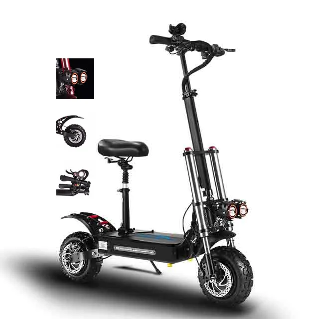 
Hot sale 5600W folding electric scooter 11 inch dual drive most popular scooter with mopped style pocket breaks 