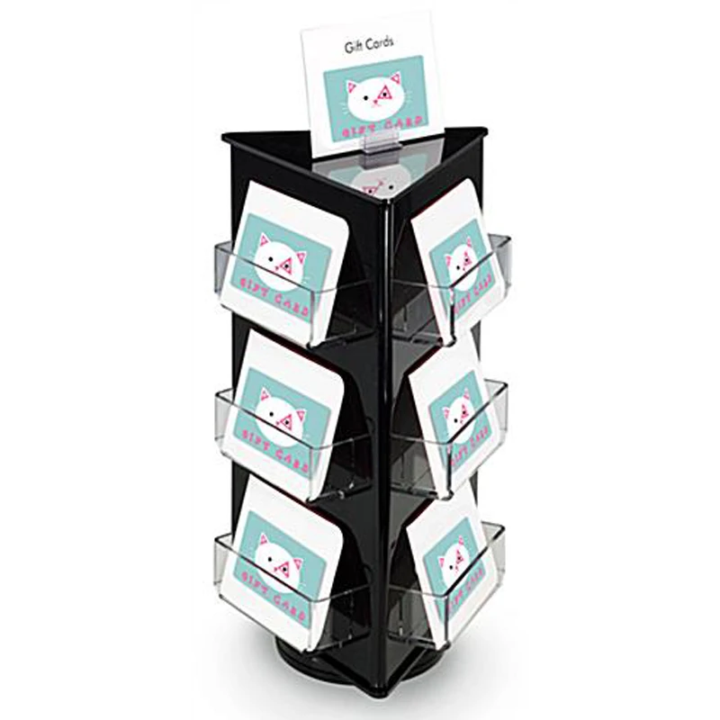 Greeting card rotating display rack wire greeting card Pocket display table top greeting card displays