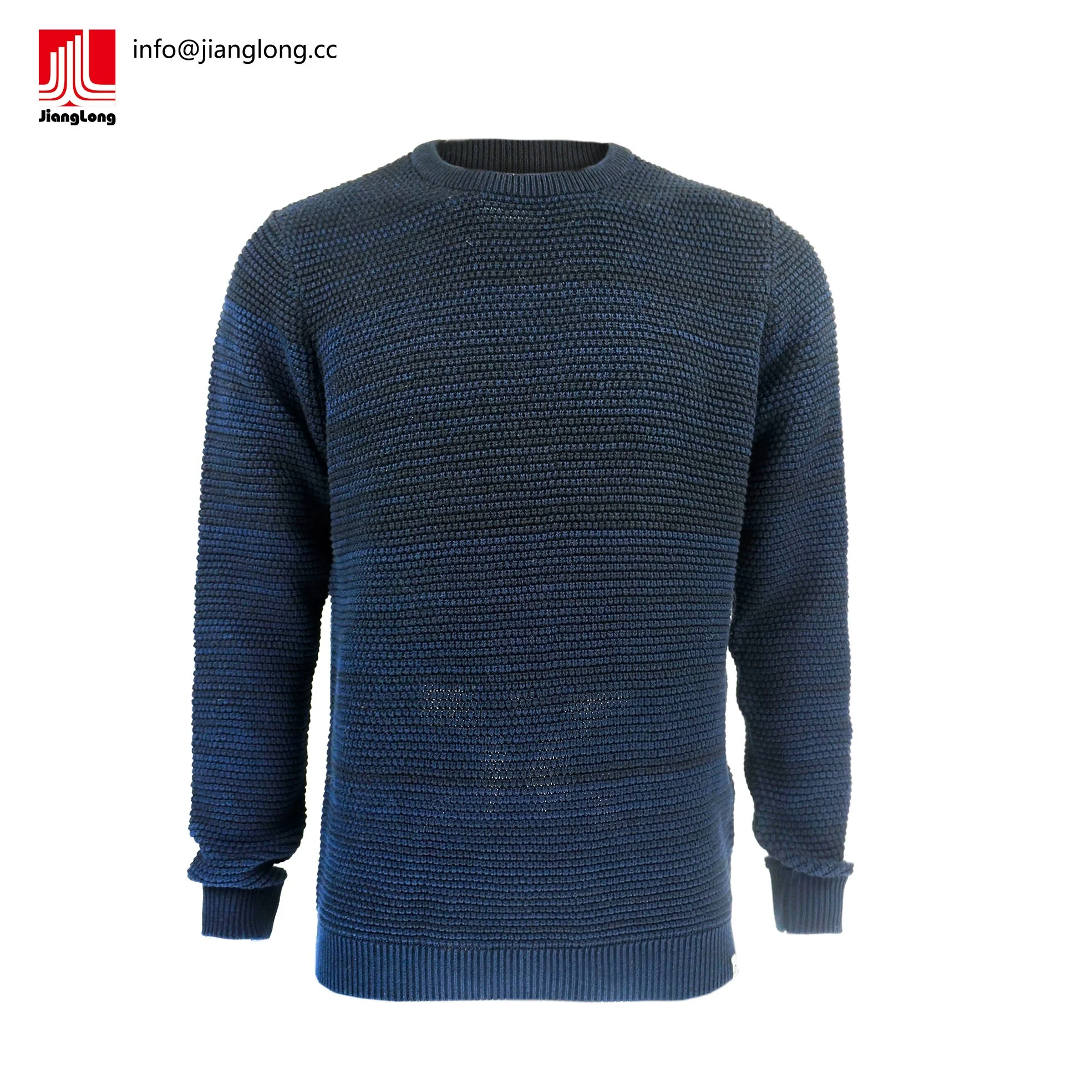 
o-neck pullover navy solid pattern striped sweater factory ODM sweater men 