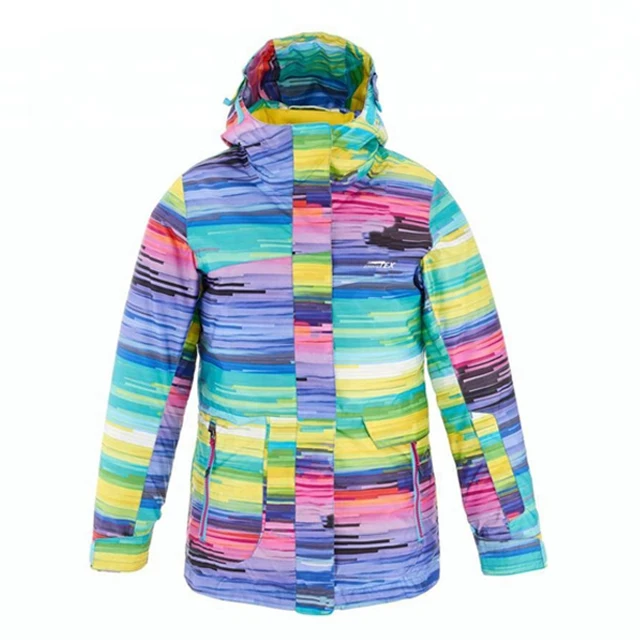 Womens Skiing Jackets Colorful Printed Snowboard Ski Clothes Waterproof Winter Jacket Ski Clothing