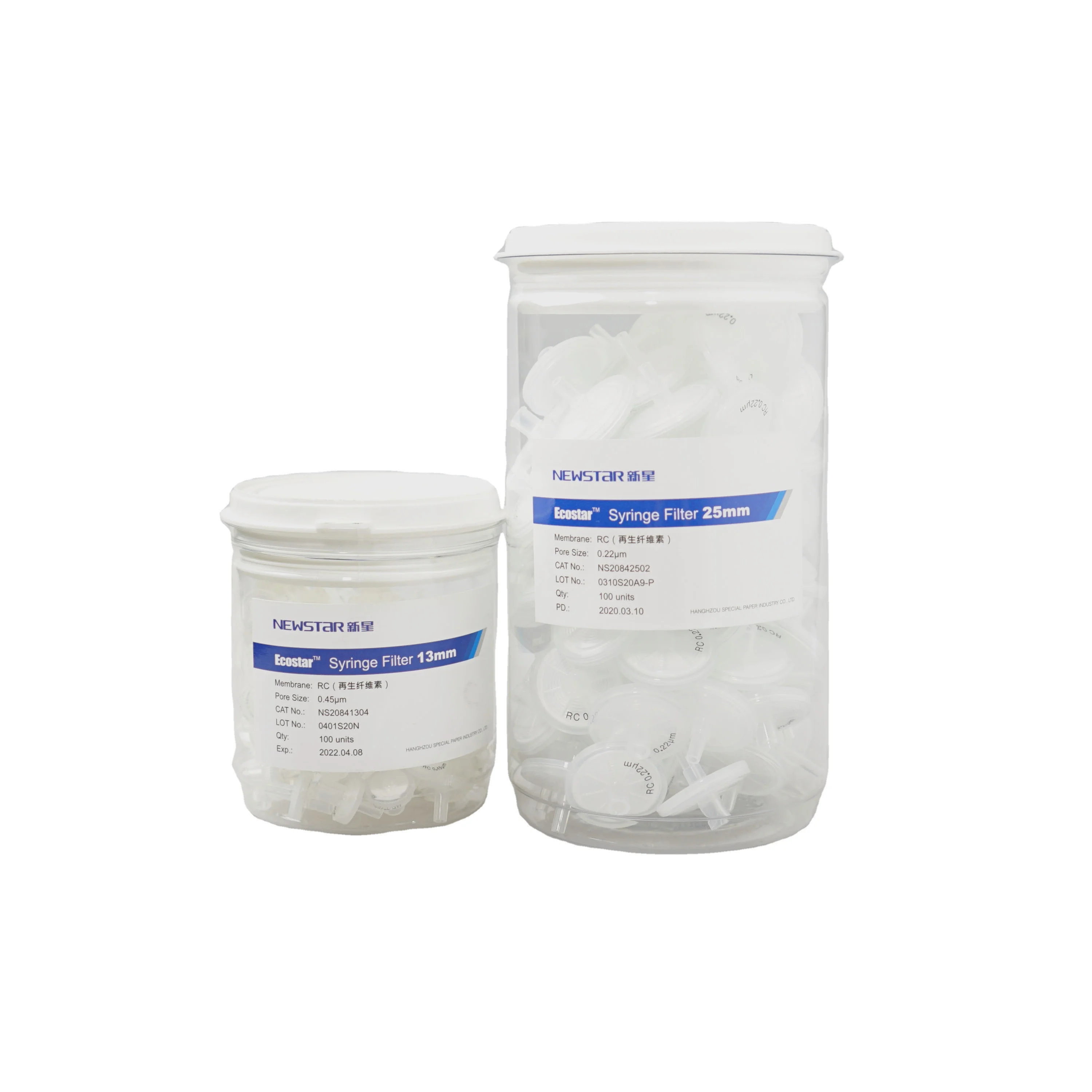 NEWSTAR RC(Regenerated Cellulose) Syringe Filter 13mm 25mm MCE PES PTFE PVDF RC CA GF Nylon syringe filters