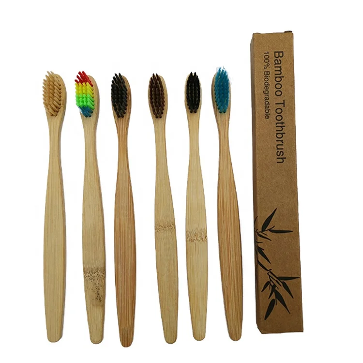 Wholesale BPA Free 4 Pack Custom Logo Eco Friendly Bamboo Toothbrush Set