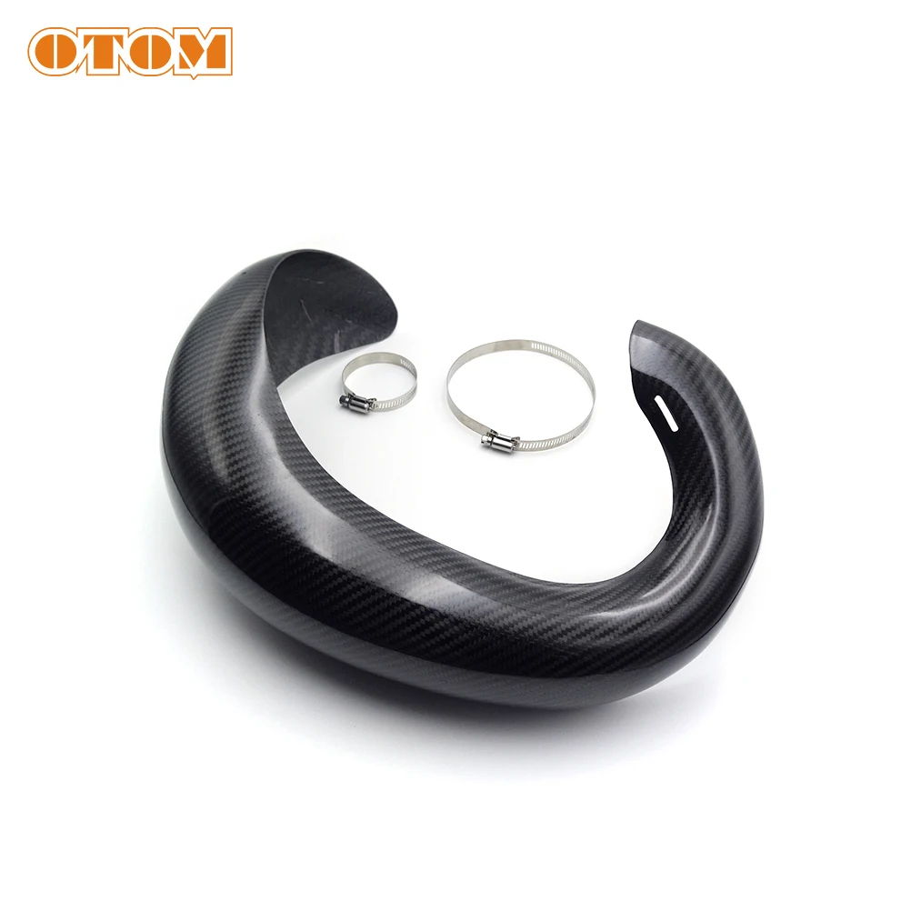 OTOM Off-road Motorcycle 2 Stroke Carbon Fiber Exhaust Cover Guard Protection For KTM HUS QVARNA GASGAS 250 300 HENGJIAN Z300