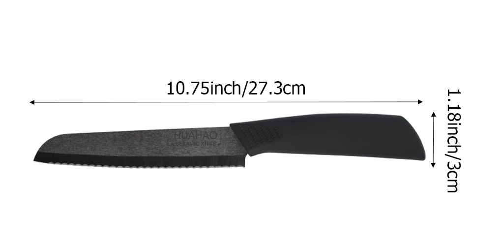 Hot Selling Serrated Kitchen Knife Ceramic Knife Bread Knife with ABS TPR Handle