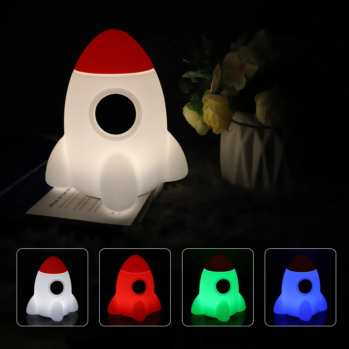 2024 Hot LED Rocket Bunny Night Nursing Lights USB Rechargeable Silicone Mini Lamp for Kids bedroom home decor