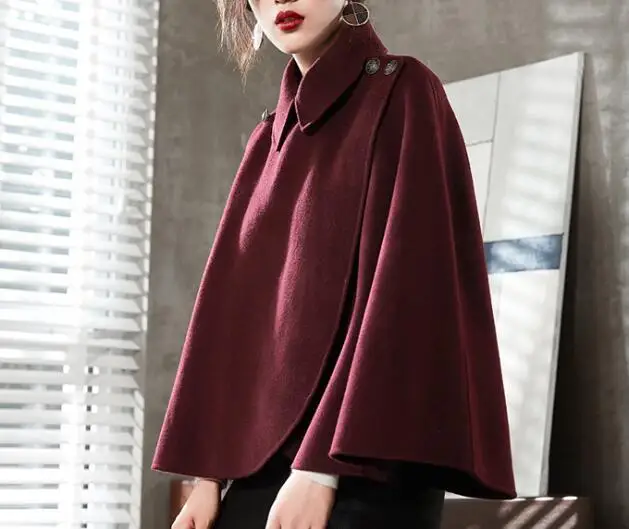 Tailor Woolen Fashion  Women  Cloak Coat