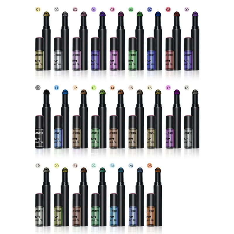 Wholesale Air Cushion Magic Chameleon Mirror Chrome Pigment Aurora Powder Nail Pen