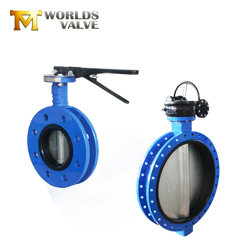 tianjin port low price with good quality double flange butterfly valve