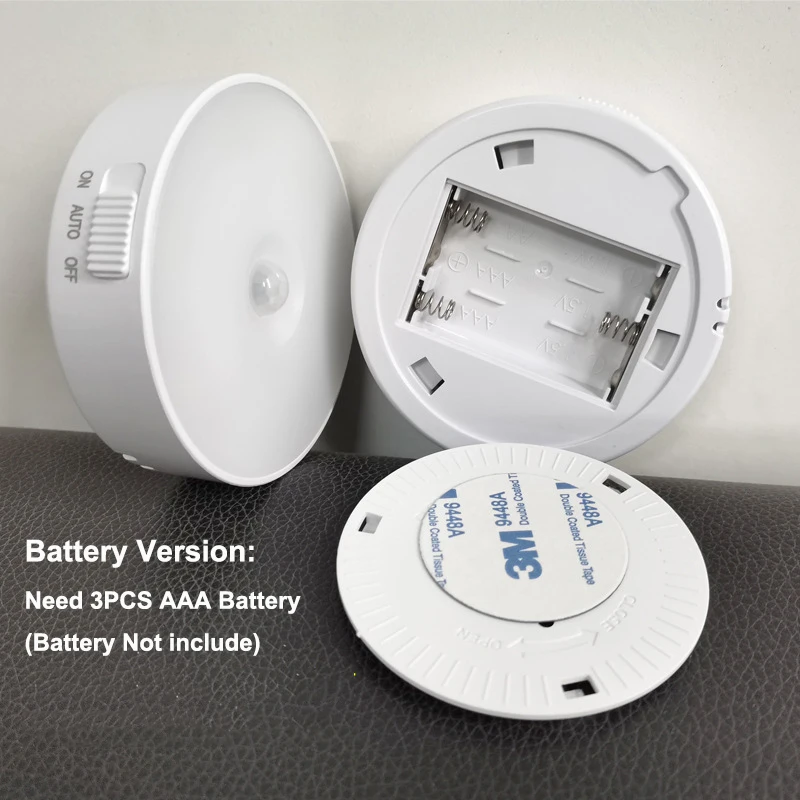 Bedroom Motion Sensor LED Night Light Room Decor LED Lamp 3AAA Battery Home Decoration Light For Stairs Hallway Closet Lights