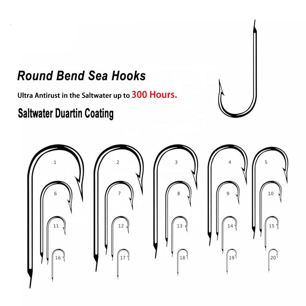 2315 Large Flatted Round Bent Sea Fishing hook Commercial Sea Fishing Hooks