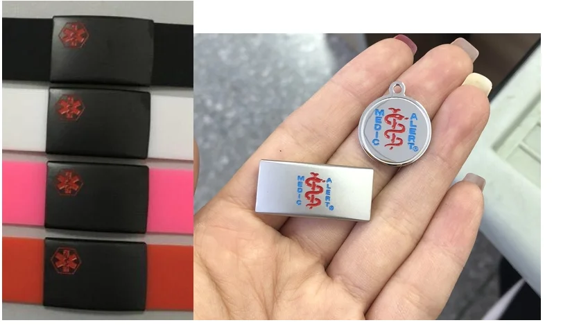 Official ID Wristband with Medical Alert Badge Silicone Clasp Personalized ID Bracelet