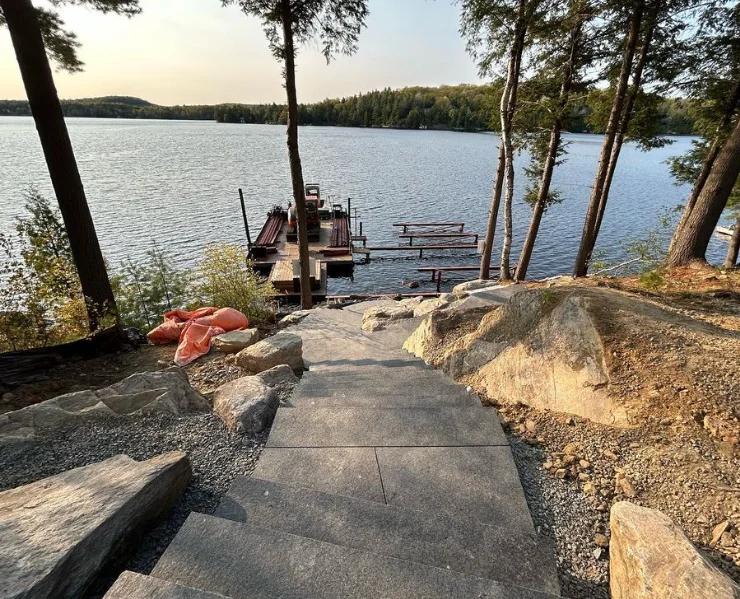 Black G685 Granite Stone All Sides Split Kerbstone And Palisade