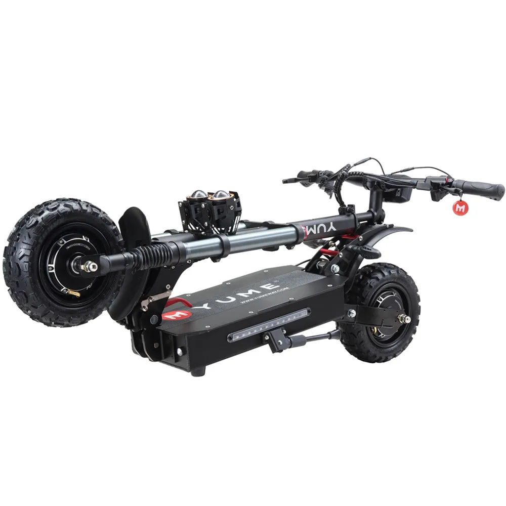 YUME Y11+ 60v 6000w big power dual motor foldable electric scooter 11 inch off road electric motorcycle for sale
