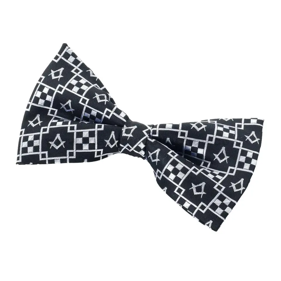 High Quality 100% Handmade Polyester Jacquard Woven Mens Custom Masonic Bowtie