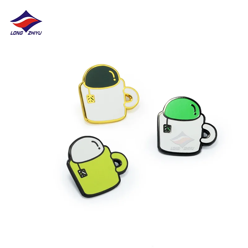 Longzhiyu Custom Heart Metal Pins with Personalized Logo Hard Enamel Lapel Pin Badges Rainbow Metal Crafts for Gifts