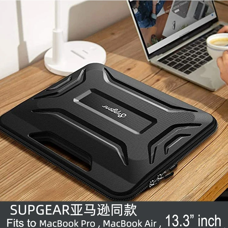 13 inch Great PU Leather Material Custom Moulded EVA Handle HP Laptop Hard Carrying Case