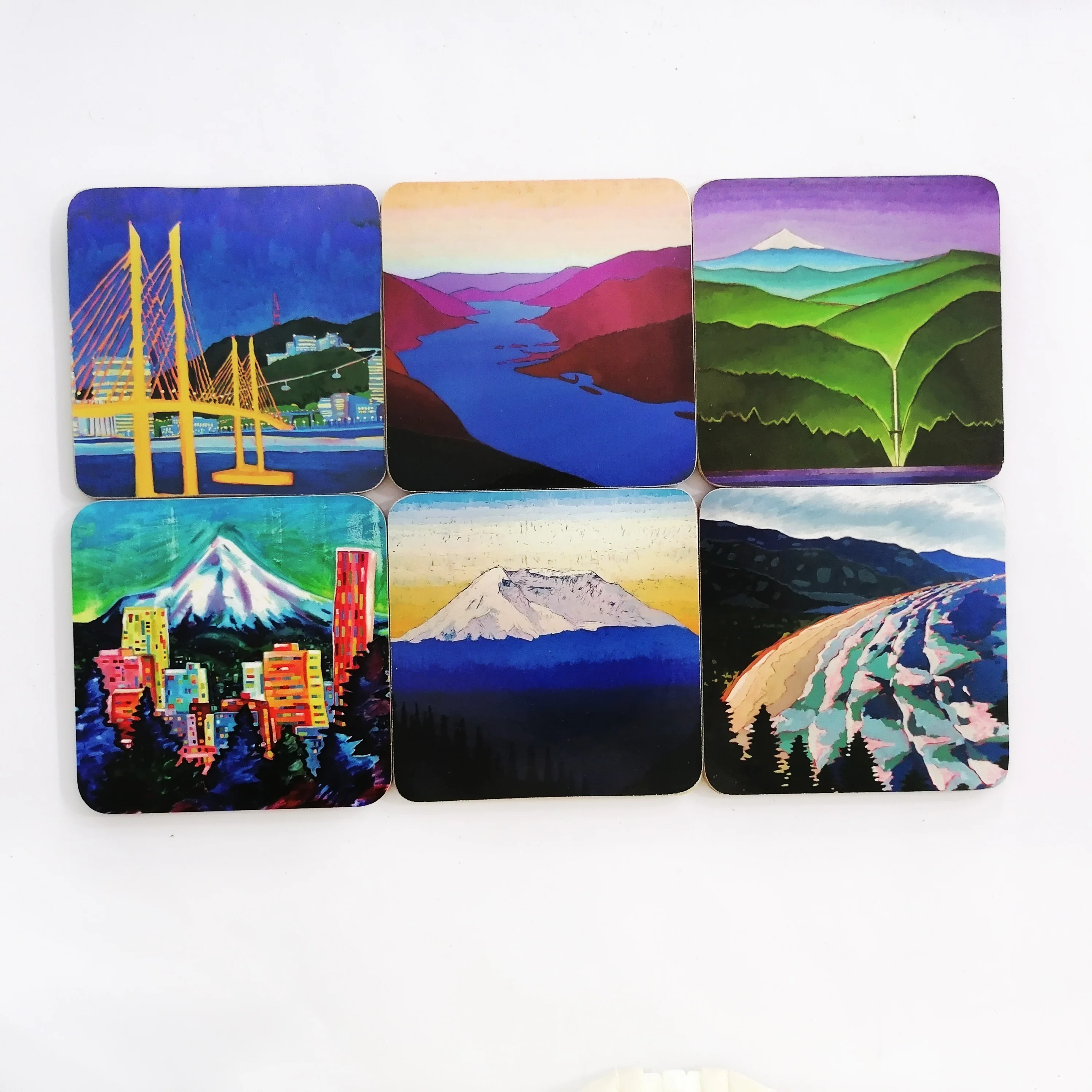 Customized Design Black Sublimation Blank Mdf Print Wood Set  Hardboard Cork Coaster Blank