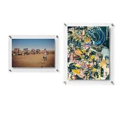 Wholesale Plexiglass Acrylic Sign Holder Wall Crystal Wall Mounted Acrylic Photo Frames