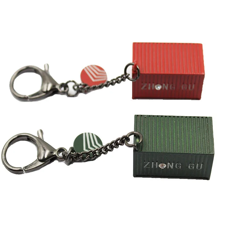 Metal Container Shape Keyring 3D Trailer Container Keychain
